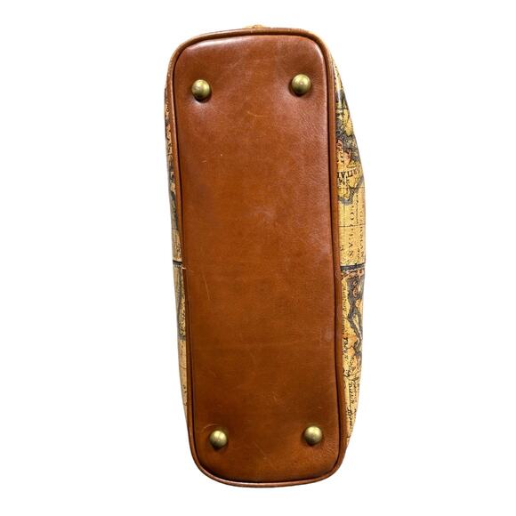 Patricia Nash Larone Shoulder Bag Purse European Map Leather Global Print Unique - Picture 5 of 12